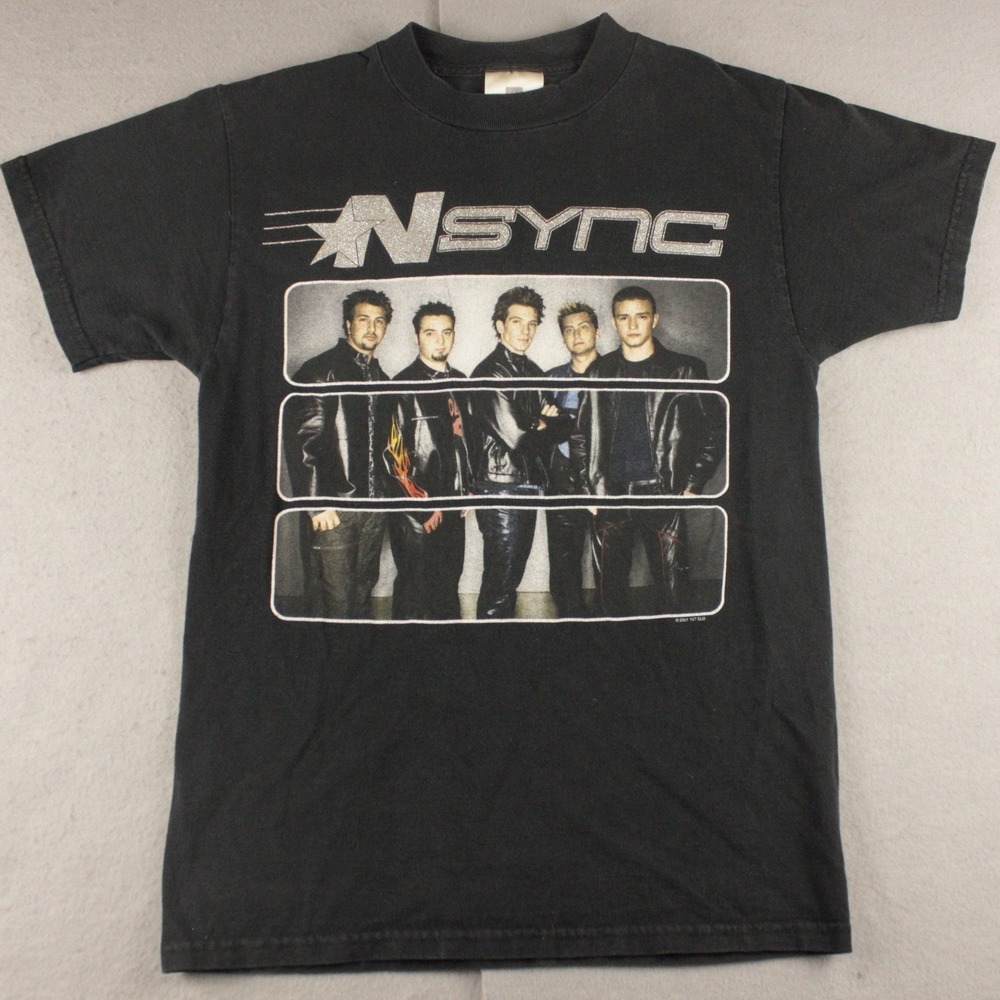NSYNC 2001 PopOdyssey Tour Vintage T-Shirt Black‎ Winterland Mens Small S